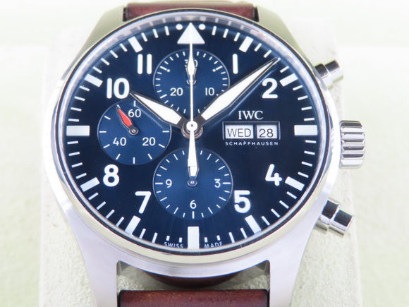 IWC Flieger Chronograph 43 mm Le Petit Prince Blue Dial 3777 April 2021 (8 Years Warranty)