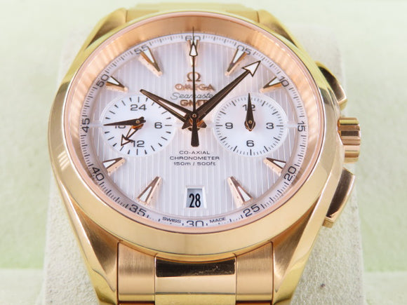 Omega Aqua Terra Seamaster 150 Meters Chronograph 43 mm 18 ct. Red Gold 231.50.43.52.02.001 (Serviced June 2021)