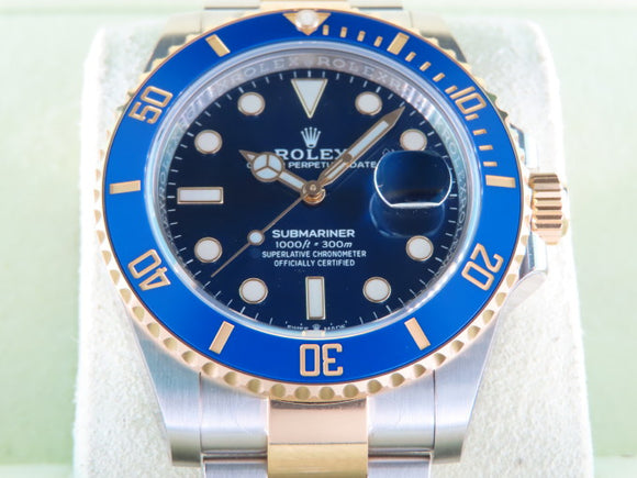 Rolex Submariner Date 41 mm Ceramic Bezel 18 ct. Yellow Gold / Stainless Steel Blue Dial 126613 New March 2024