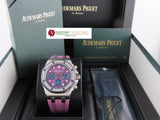 Audemars Piguet Royal Oak Offshore Chronograph Ladies Diamond Bezel Purple Dial 26231ST