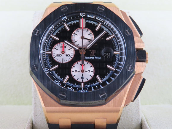 Audemars Piguet Royal Oak Offshore Chronograph Novelty Ceramic Bezel 18 ct. Rose Gold 44 mm 26401