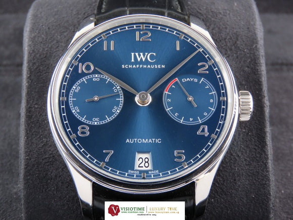 IWC Portugese Automatic 7 Days Blue Dial 5007 New December 2023 (8 Years Warranty)