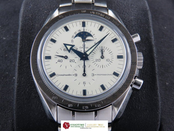 Omega Speedmaster Professional Moonwatch Moonphase Date White Dial 42 mm April 2006