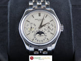 Patek Philippe Perpetual Calendar 18 ct. White Gold Integrated Bracelet 37 mm 5136/1G October 2004 (Original Local Receipt)