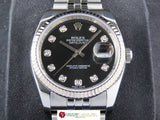 Rolex Datejust 36 mm Black Diamond Dial Jubilee Bracelet 116234 September 2016 (Serviced Rolex December 2025 2 Years Warranty)
