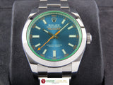 Rolex Milgauss Green Crystal Z Blue Dial 116400GV June 2018