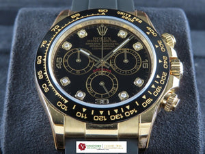 Rolex Daytona Oysterflex Ceramic Bezel 18 ct. Yellow Gold Diamond Hour Markers 116518 June 2018