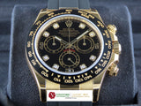 Rolex Daytona Oysterflex Ceramic Bezel 18 ct. Yellow Gold Black Dial Diamond Hour Markers 116518LN (Rolex Warranty Until July 2028)