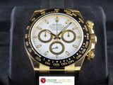 Rolex Daytona Oysterflex Ceramic Bezel 18 ct. Yellow Gold White Dial 116518LN Unworn December 2020