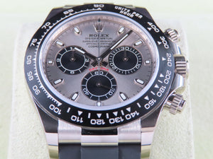 Rolex Daytona Oysterflex Ceramic Bezel 18 ct. White Gold Grey Panda Dial 116519 Unworn April 2021
