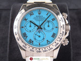 Rolex Daytona 18 ct. White Gold Original Turquoise Dial Beach Collection 116519 November 2005 (Original Receipt Unpolished)