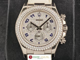 Rolex Daytona 18 ct. White Gold Original Factory Pave Diamond Dial Diamond Bezel 116589 "Z" Series January 2008