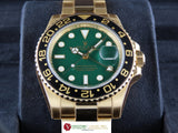 Rolex GMT Master II Ceramic Bezel 18 ct. Yellow Gold Green Jade Dial "D" Series 116718LN (Rolex Serviced June 2025)