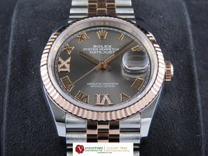 Rolex Datejust 36 18 ct. Rose Gold / Stainless Steel VI IX Diamond Dial Jubilee Bracelet 126231 August 2020