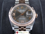 Rolex Datejust 36 18 ct. Rose Gold / Stainless Steel VI IX Diamond Dial Jubilee Bracelet 126231 August 2020