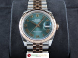 Rolex Datejust 36 mm 18 ct. Rose Gold / Stainless Steel Green Roman Dial Jubilee Bracelet 126231 New August 2026