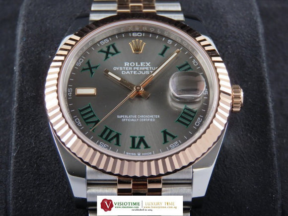 Rolex Datejust 41 18 ct. Rose Gold / Stainless Steel Wimbledon Dial Jubilee Bracelet 126331 June 2020