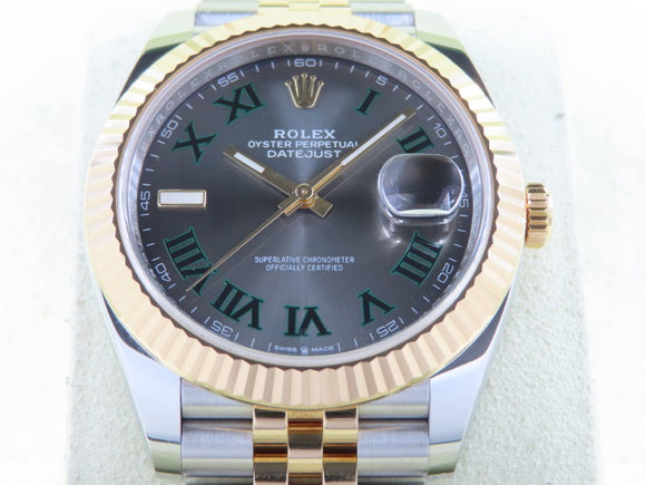 Rolex Datejust 41 mm 18 ct. Yellow Gold / Stainless Steel Wimbledon Dial Jubilee 126333 May 2019