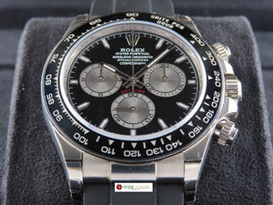 Rolex Daytona Oysterflex Ceramic Bezel 18 ct. White Gold Baby Lemans Rolex Factory Stickers Intact 126519 December 2023