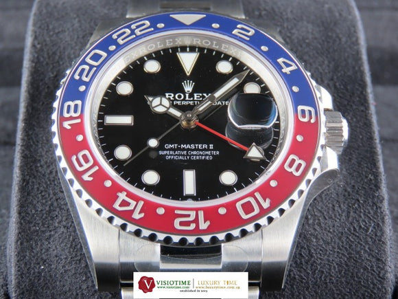 Rolex GMT Master II Ceramic Bezel Pepsi 126710 New Old Stock Rolex Stickers May 2024