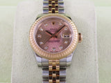 Rolex Datejust 18 ct. Rose Gold / Stainless Steel 26 mm Pink Dial Diamond Hour Markers "G" Series 179171 March 2012