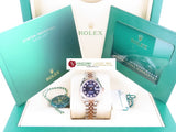 Rolex Datejust 18 ct. Rose Gold / Stainless Steel 28 mm Purple Dial Diamond Hour Markers 279171 June 2021