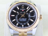 Rolex Sky Dweller Annual Calendar GMT 18 ct. Yellow Gold / Stainless Steel Black Dial Jubilee 326933 New September 2023