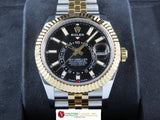 Rolex Sky Dweller Annual Calendar GMT 18 ct. Yellow Gold / Stainless Steel Black Dial Jubilee Bracelet 336933 April 2024