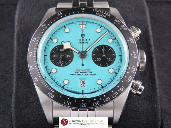 Tudor Black Bay Chrono Turquoise Flamingo Tiffany Blue Dial Jubilee Limited Production 79360 New 2025