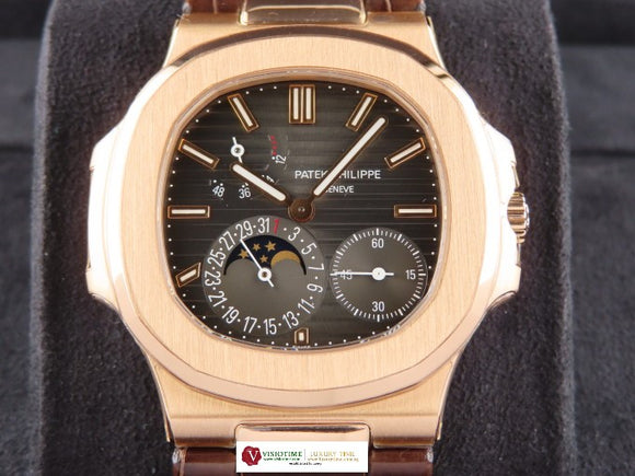 Patek Philippe Nautilus Moon Phase 18 ct. Rose Gold 5712R April 2010 (Geneva Seal) (3rd Party Protective Stickers and Serviced By Patek in 2022)