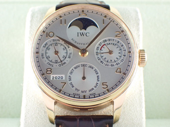 IWC Portuguese 7 Days Perpetual 18 ct. Rose Gold 42 mm 5022 Serviced 2018