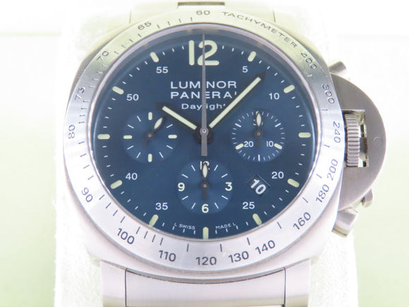 Panerai Luminor Chronograph Daylight Titanium Blue Dial 44 mm PAM 327 