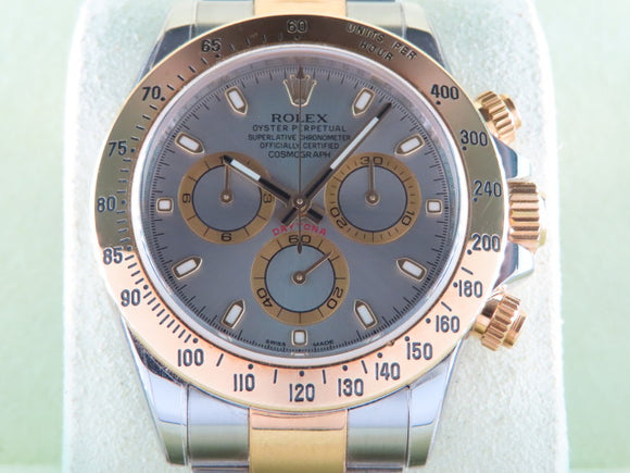 Rolex Daytona 18 ct. Yellow Gold / Stainless Steel Grey APH Dial 116523 September 2015